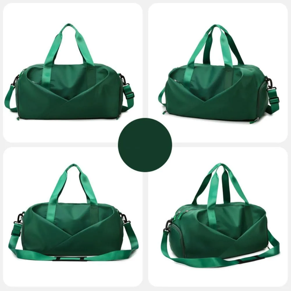 Gym Bag for Women,Sports Travel Duffel Bag, Weekender Overnight Bag with Wet Pocket and Shoes Compartment for Women, Travel,Workout,Gym, Yoga 638DA (Emerald Green)