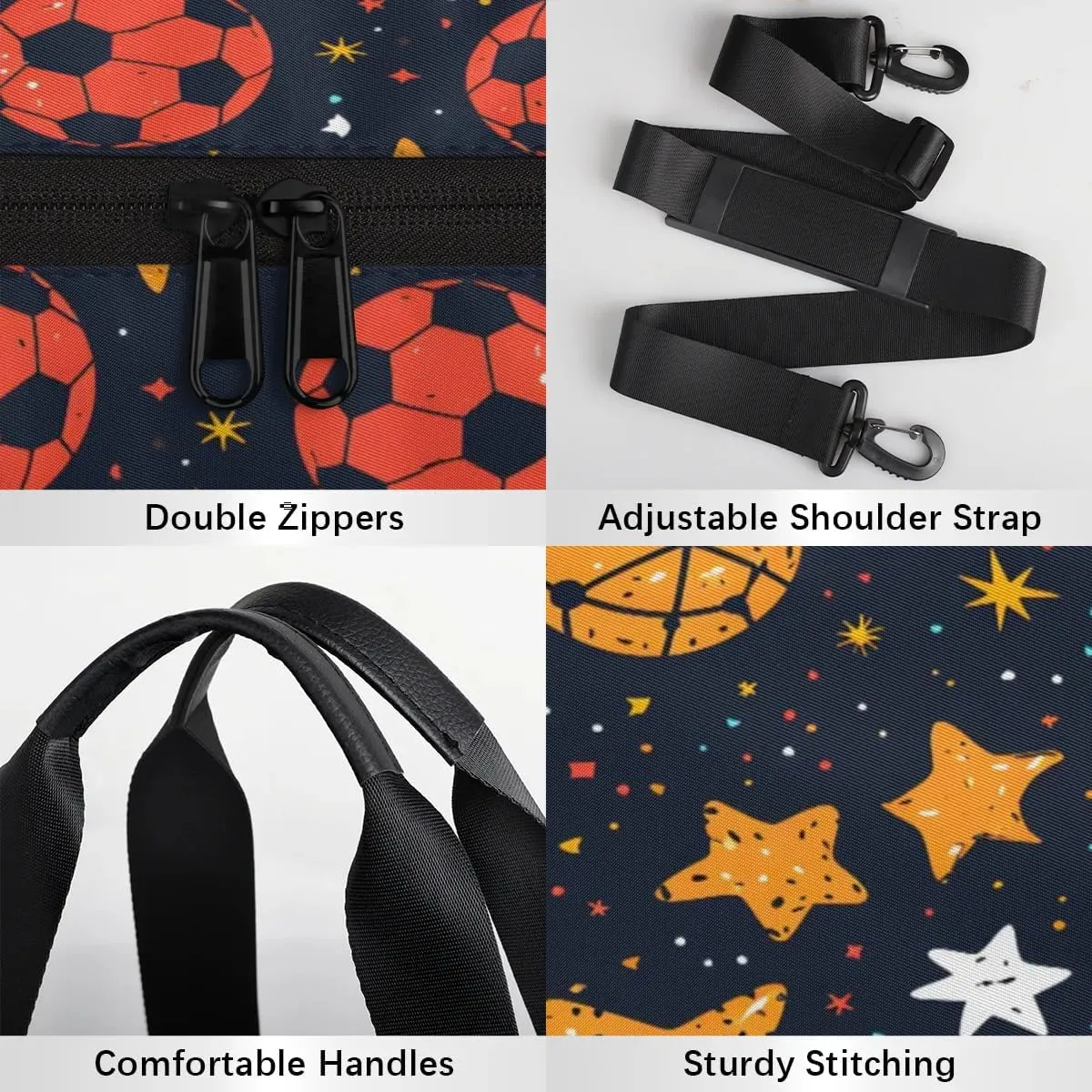 Gym Bags for Men Women Ball Pattern Sports Duffel Bags Carry On Travel Duffle Bag with Detachable Adjustable Shoulder Strap Overnight Weekender Bag