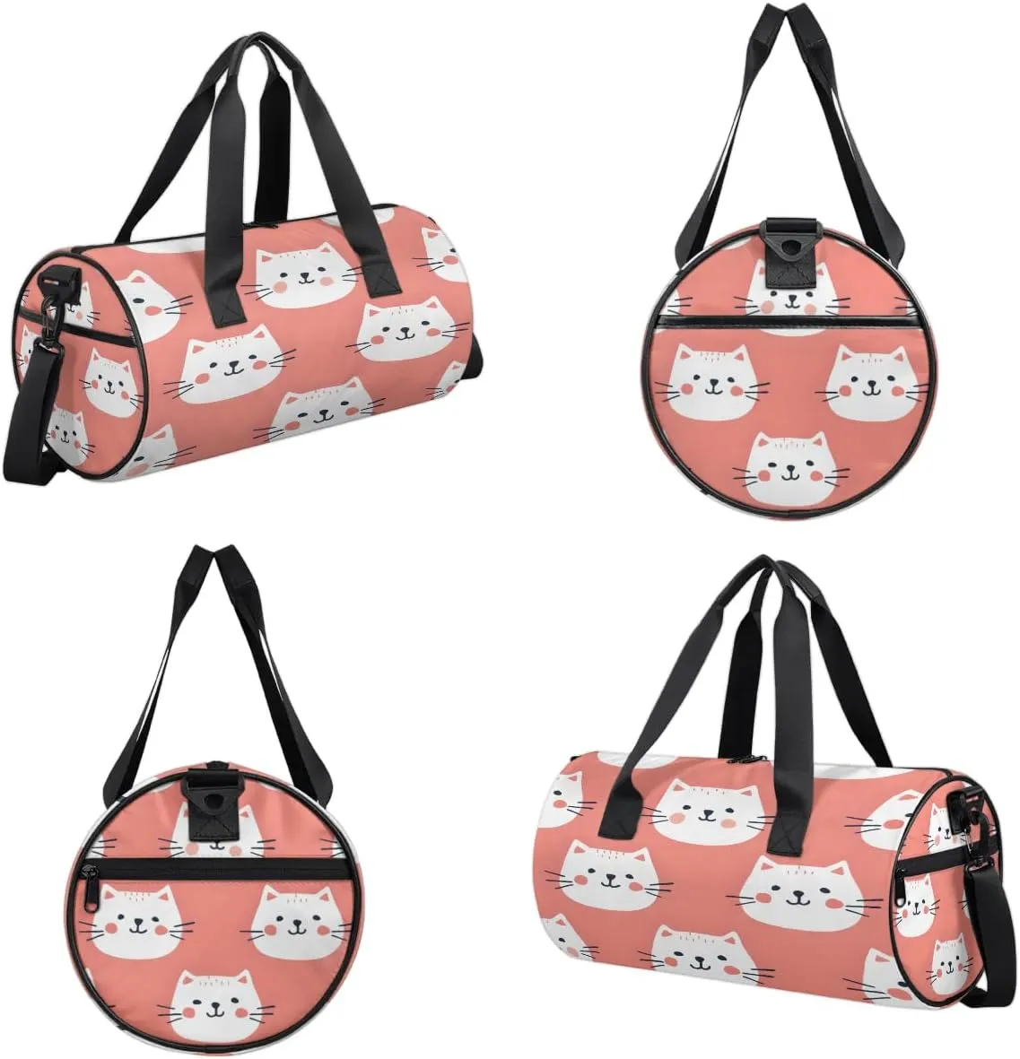 Gym Bags for Men Women Cat Face Sports Duffel Bags Carry On Travel Duffle Bag with Detachable Adjustable Shoulder Strap Overnight Weekender Bag