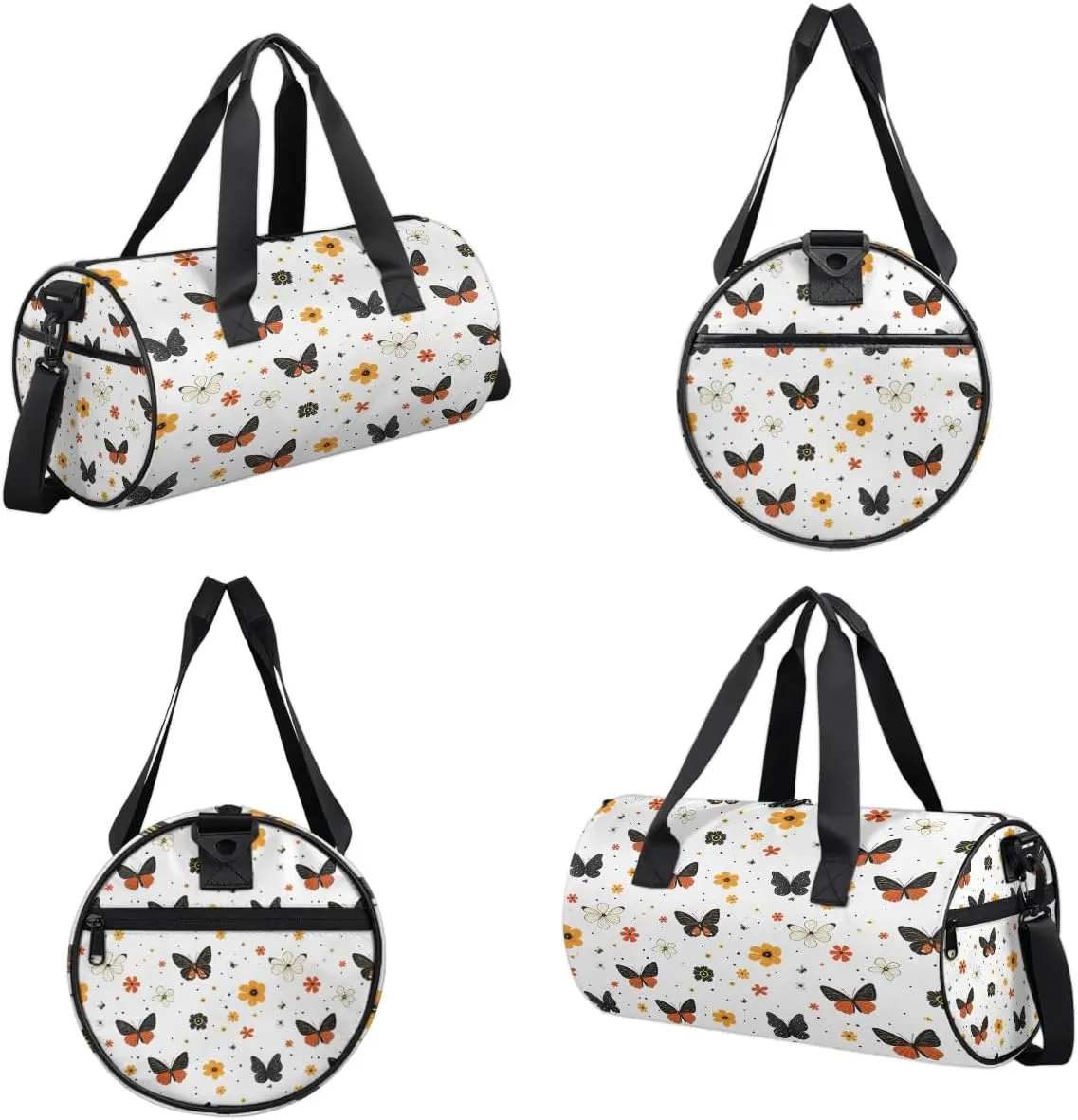 Gym Bags for Men Women Little Butterflies Sports Duffel Bags Carry On Travel Duffle Bag with Detachable Adjustable Shoulder Strap Overnight Weekender Bag