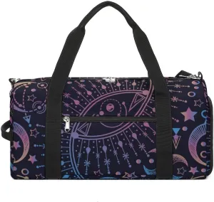 Gym Duffel Bag with Shoe Compartment Wet Pocket, Magical Astrology Alchemy Spirituality Travel Bag for Men Women