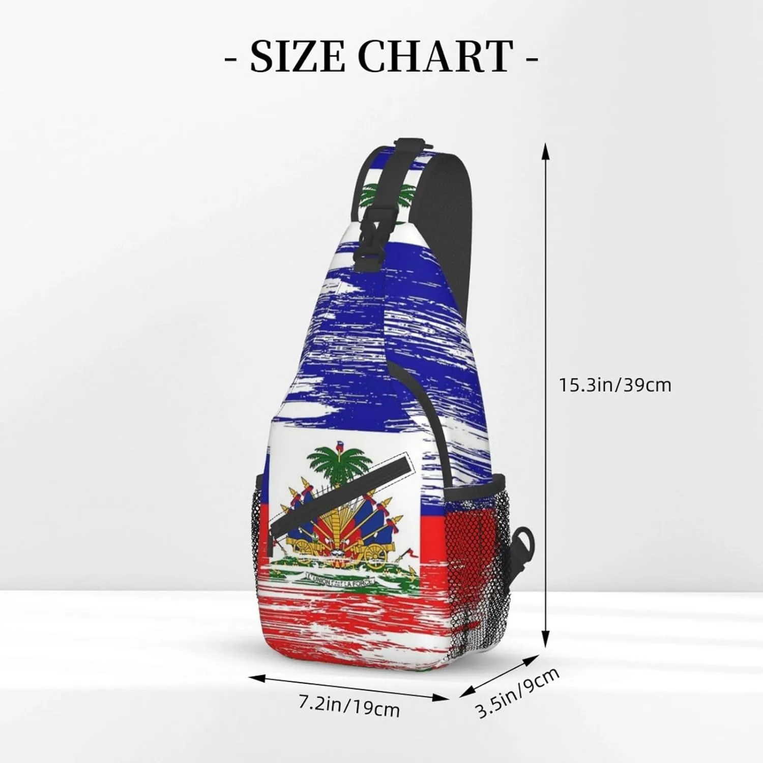 Haiti Flag Sling Backpack, Multipurpose Haitian Flag Crossbody Shoulder Bag Travel Hiking Daypack for Women Men