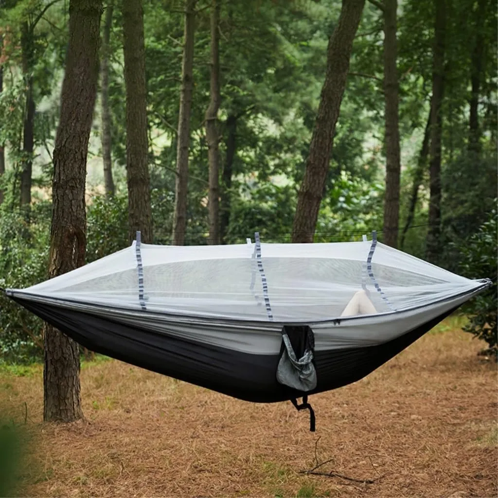 Hamock Hammock Outdoor Camping Anti-Mosquito Outdoor Camping with Mosquito Net Breathable Hanging Tree Tent Hanmock(A)