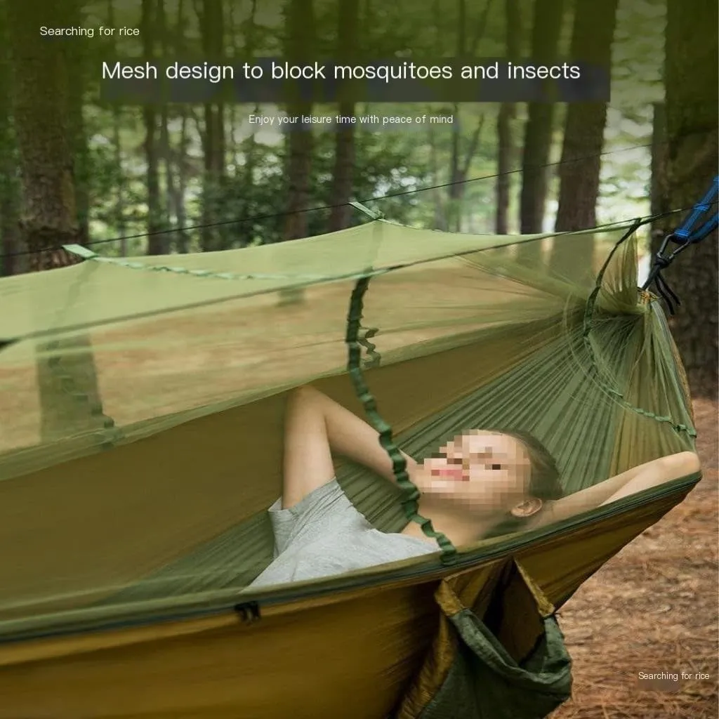 Hamock Hammock Outdoor Camping Anti-Mosquito Outdoor Camping with Mosquito Net Breathable Hanging Tree Tent Hanmock(A)