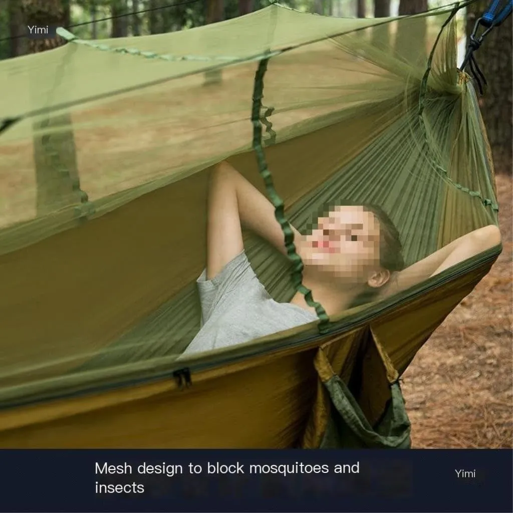 Hamock Hammock Outdoor Camping Anti-Mosquito Outdoor Camping with Mosquito Net Breathable Hanging Tree Tent Hanmock(A)