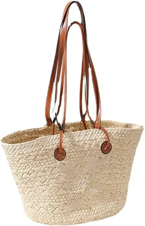 Handbag Large Capacity Tote Bag Women Shoulder Handmade Woven Lady Handbags Beach Basket Purses