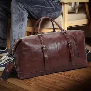 Handcrafted Leather Duffel Bag - Spacious & Versatile Travel Essential