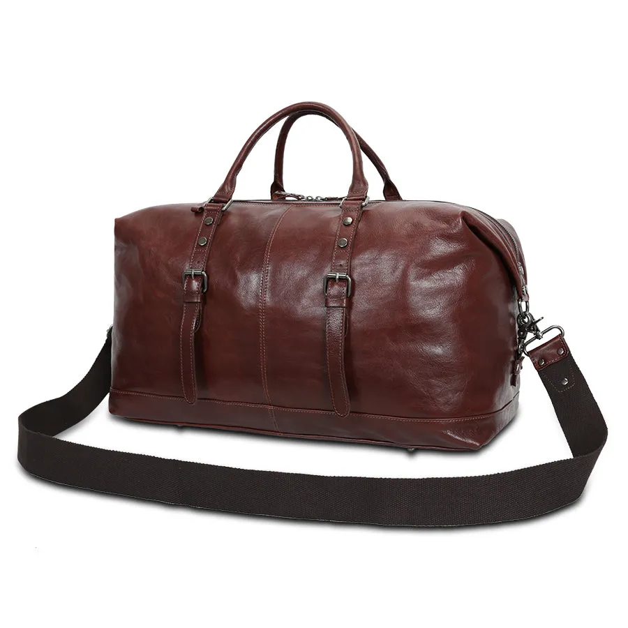 Handcrafted Leather Duffel Bag - Spacious & Versatile Travel Essential