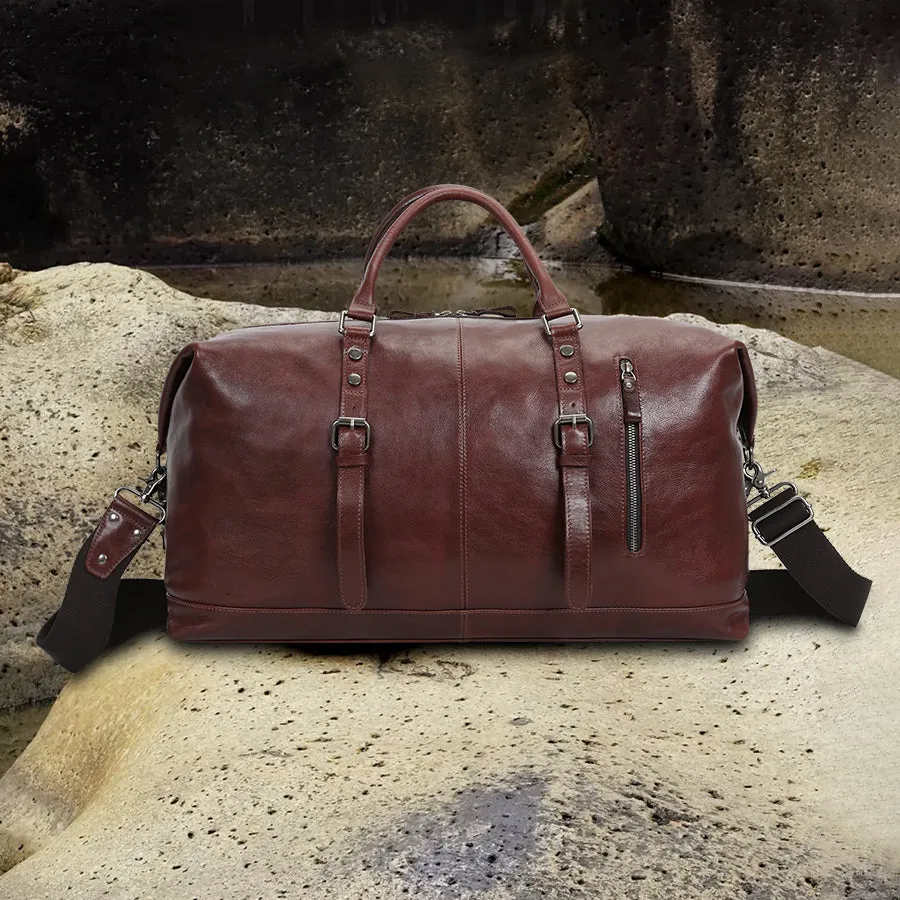 Handcrafted Leather Duffel Bag - Spacious & Versatile Travel Essential