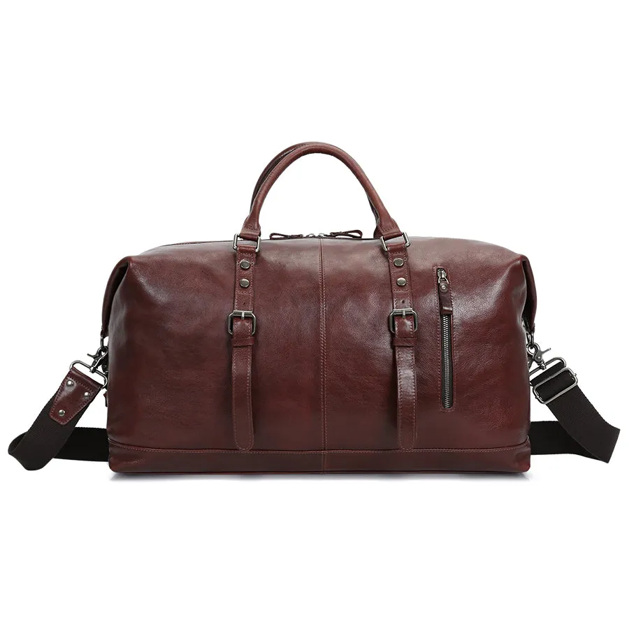 Handcrafted Leather Duffel Bag - Spacious & Versatile Travel Essential