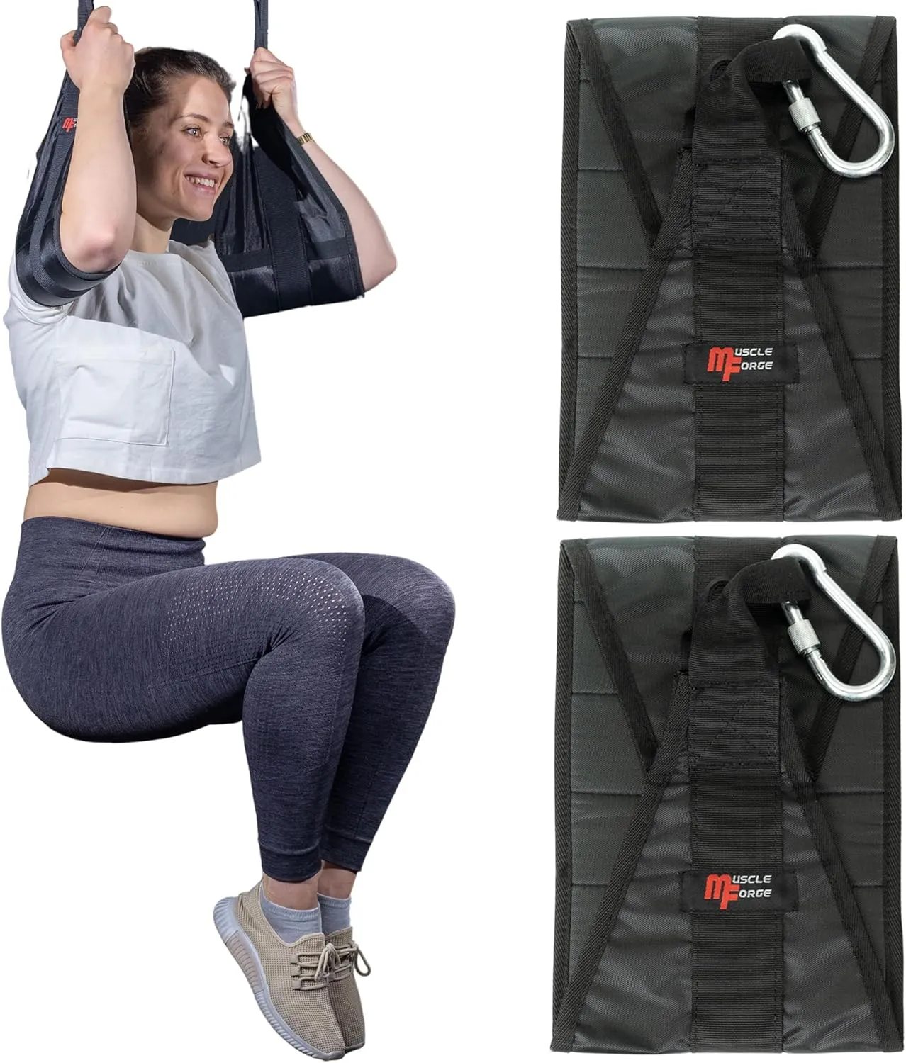 Hanging Ab Straps for Pull Up Bar - Professional Ab Straps & Hanging Abdominal Slings - Training Equipment with Bar Attachment (Pair)