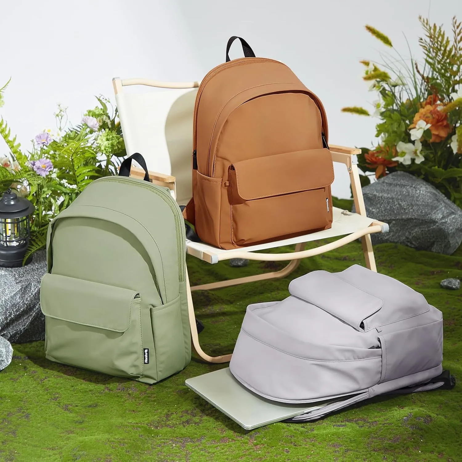 Hanke Casual Backpacks Travel Backpack for Women & Men, Lightweight Carry On Backpack for Work, Hiking wiht Unique Comfort Design (Mocha Brown)