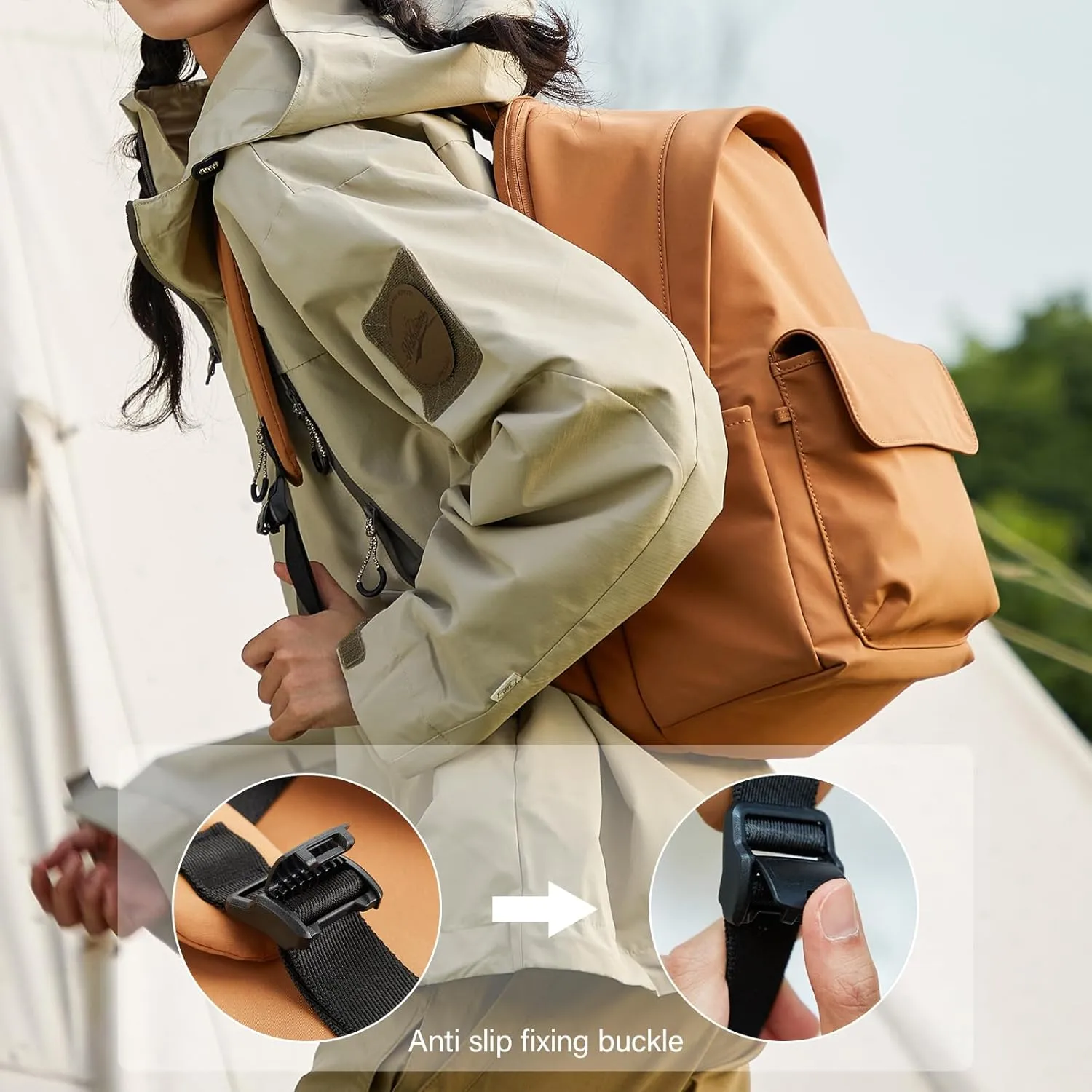 Hanke Casual Backpacks Travel Backpack for Women & Men, Lightweight Carry On Backpack for Work, Hiking wiht Unique Comfort Design (Mocha Brown)