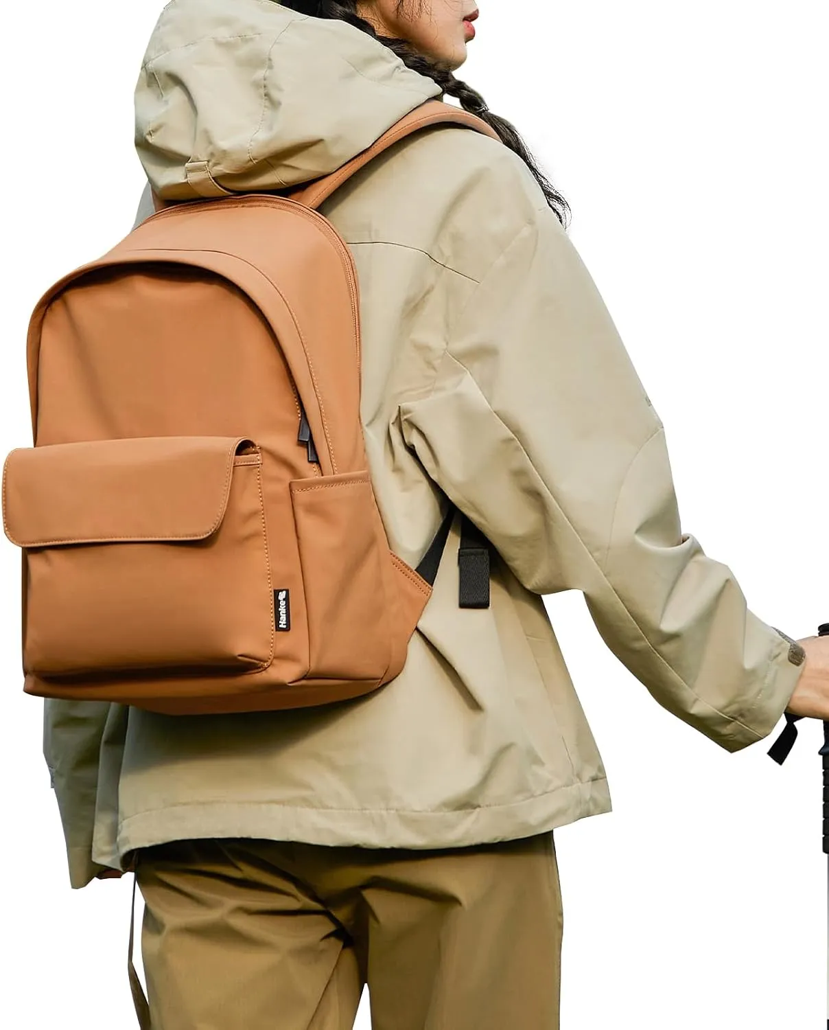 Hanke Casual Backpacks Travel Backpack for Women & Men, Lightweight Carry On Backpack for Work, Hiking wiht Unique Comfort Design (Mocha Brown)