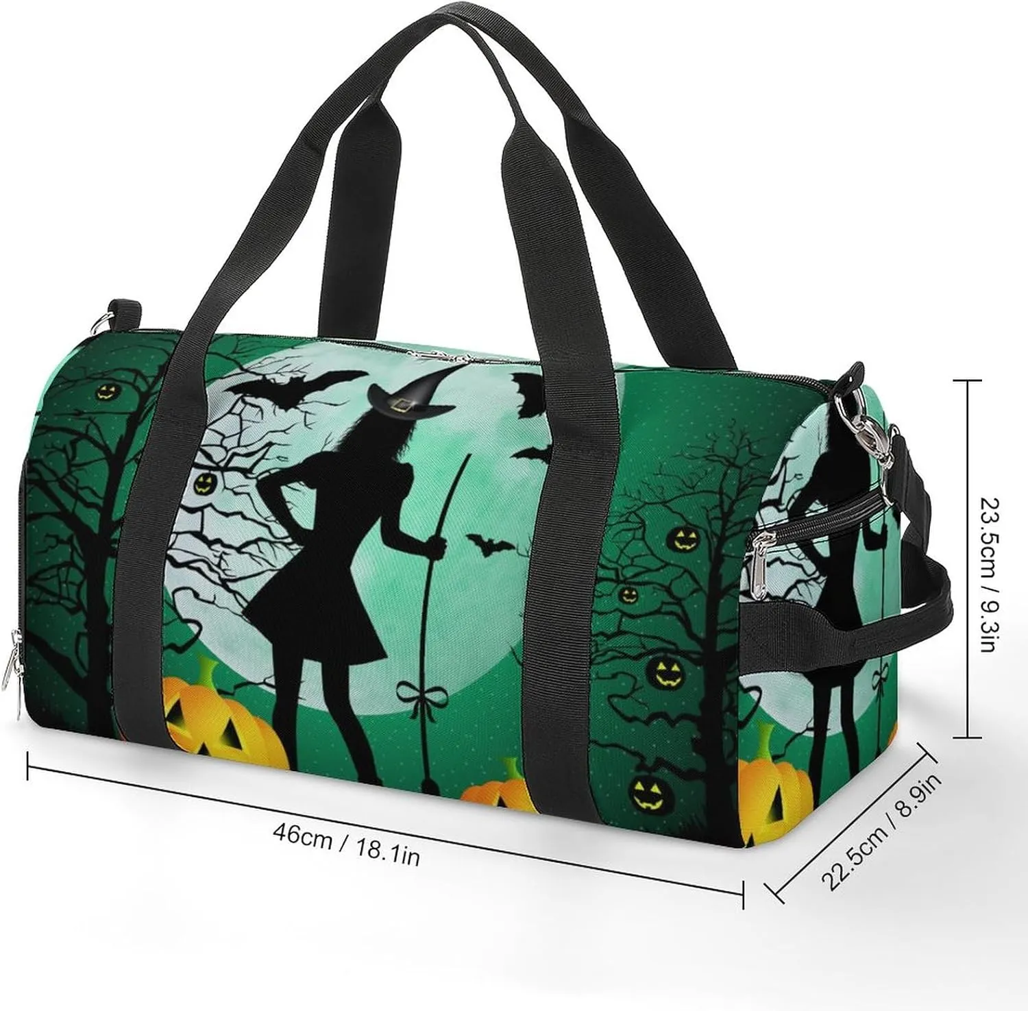 Happy Halloweens Sports Tote Gym Bag for Women Men, Overnight Bag with Shoe Compartment Water Resistant