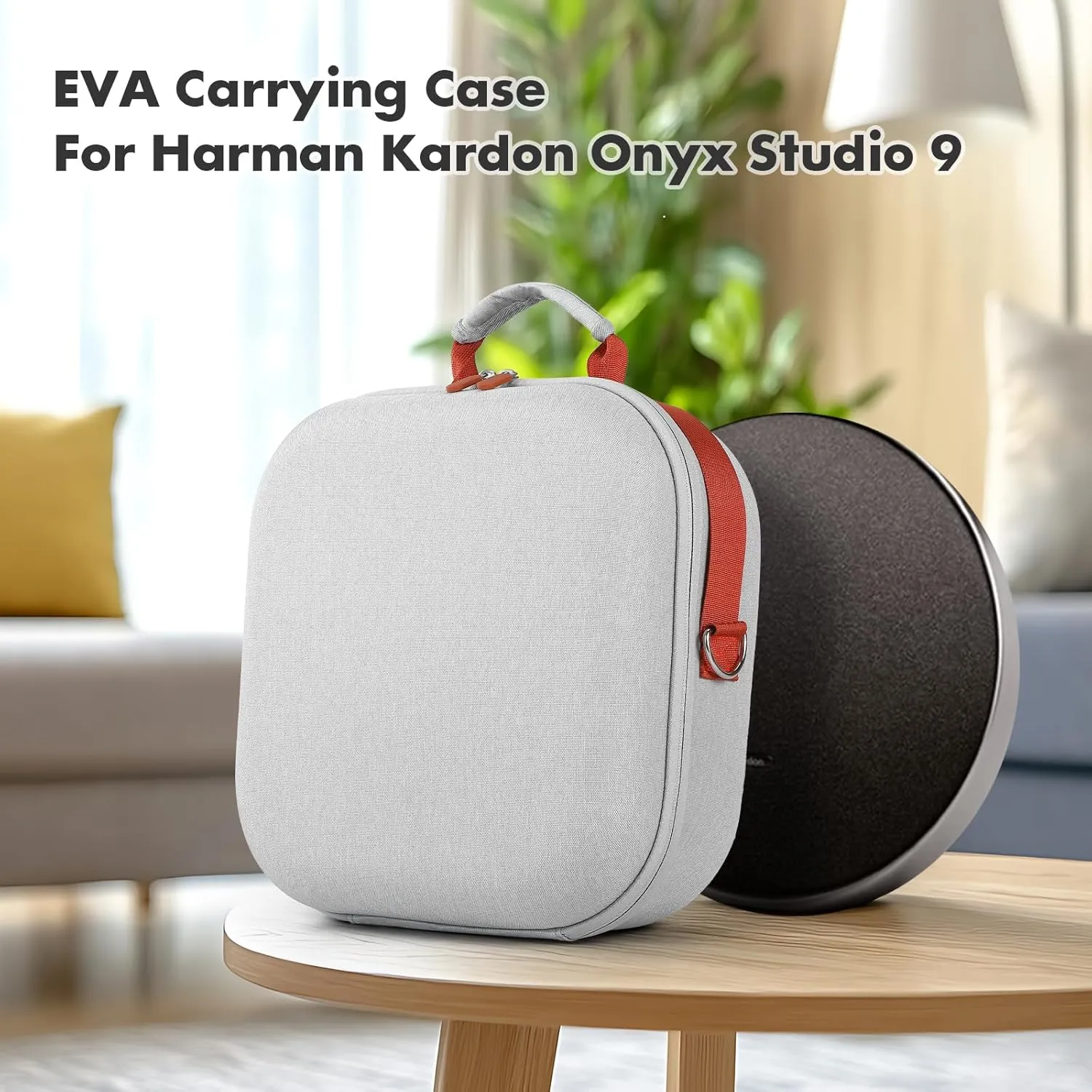 Hard Carry Case for Harman Kardon Onyx Studio 9 Home Speaker, EVA Travel Storage Protective Bag with Shoulder Strap for Portable Speakers (White)