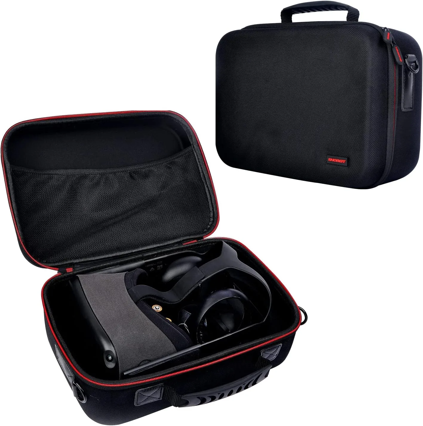 Hard Travel Case for Oculus Quest 2 VR Gaming Headset, Controllers Accessories Shockproof EVA Hard Shell Carrying Case Storage Bag with Detachable Shoulder Strap (Black)