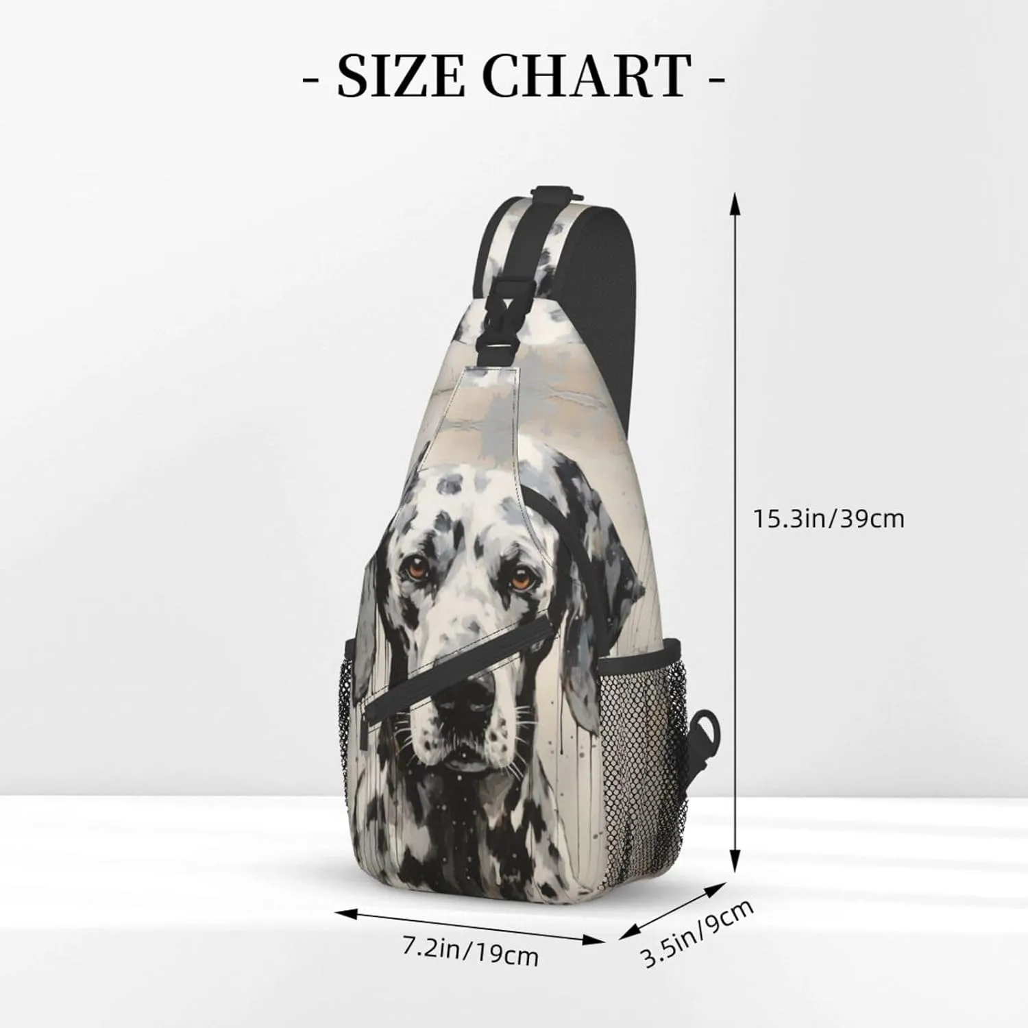 Harlequin Great Dane Outdoor Crossbody Shoulder Bag For Unisex Young Adult Hiking Sling Backpack