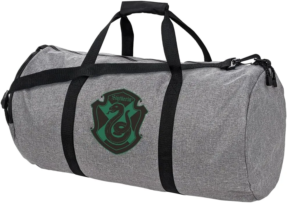 Harry Potter Slytherin Plaid Sigil Lightweight Duffel Bag for Sports and Gym Packable for Travel
