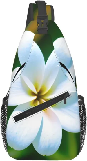 Hawaii Flower 1 Print Sling Bag Crossbody Backpack For Women Men Hiking Travel Over The Shoulder Multipurpose Bag