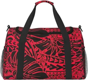 Hawaiian Polynesian Teal Tribal Travel Duffel Bag Men Woman'S Travel Duffel Bag For Travel Gym Weekend Gym Bag