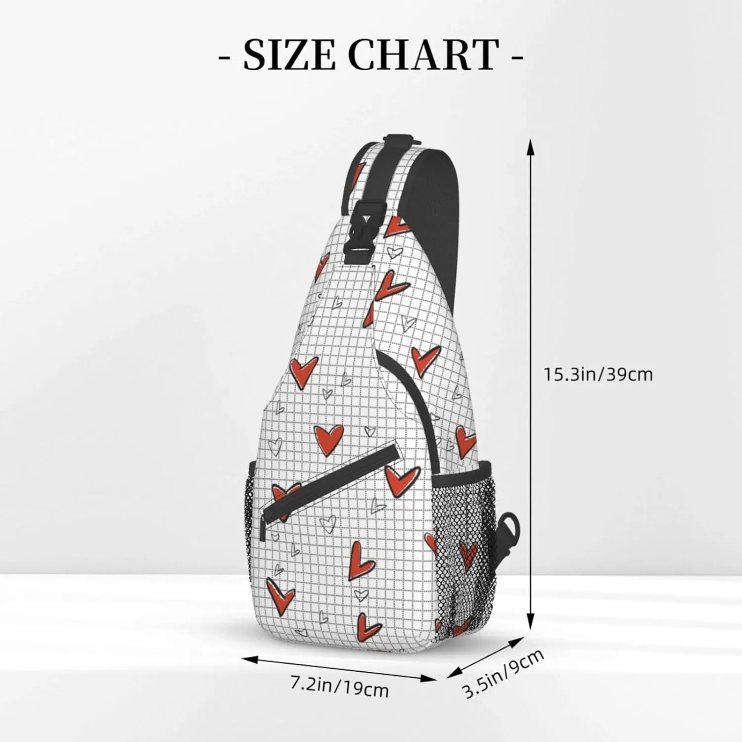 Heart Shoulder Bag Cute Sling Backpack Daypack Casual Valentines Day Bag Womens Backpack Bag
