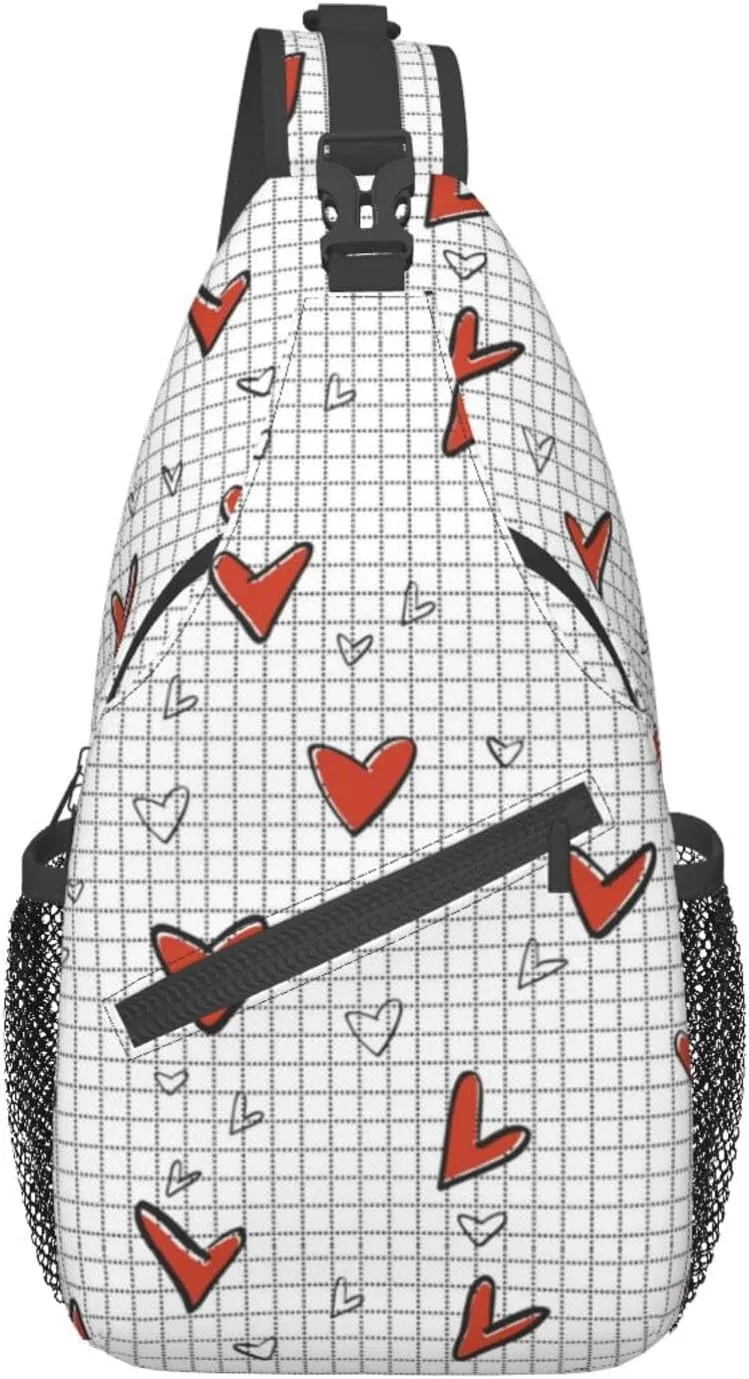 Heart Shoulder Bag Cute Sling Backpack Daypack Casual Valentines Day Bag Womens Backpack Bag