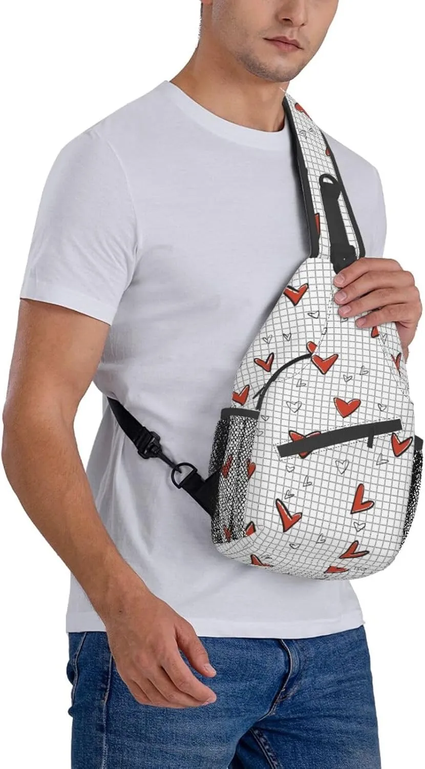 Heart Shoulder Bag Cute Sling Backpack Daypack Casual Valentines Day Bag Womens Backpack Bag