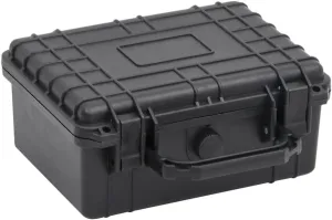 Heavy-Duty Portable Flight Case for Travel, Shock and Water Resistant, Lockable Design, Black