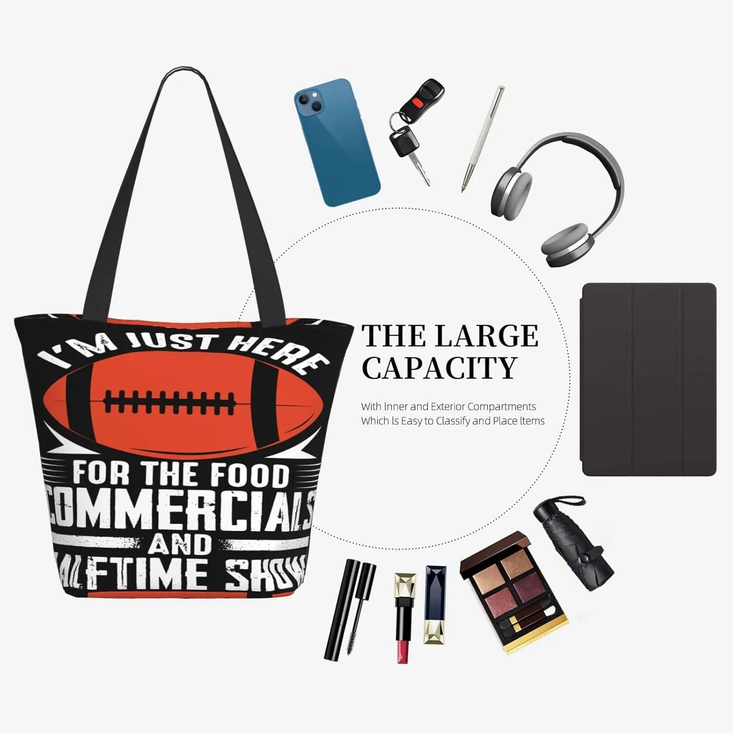 Here Today Gone Tomato Vegetarian Tote Bag for Women Lightweight Shopping Handbag Large Capacity Shoulder Bag