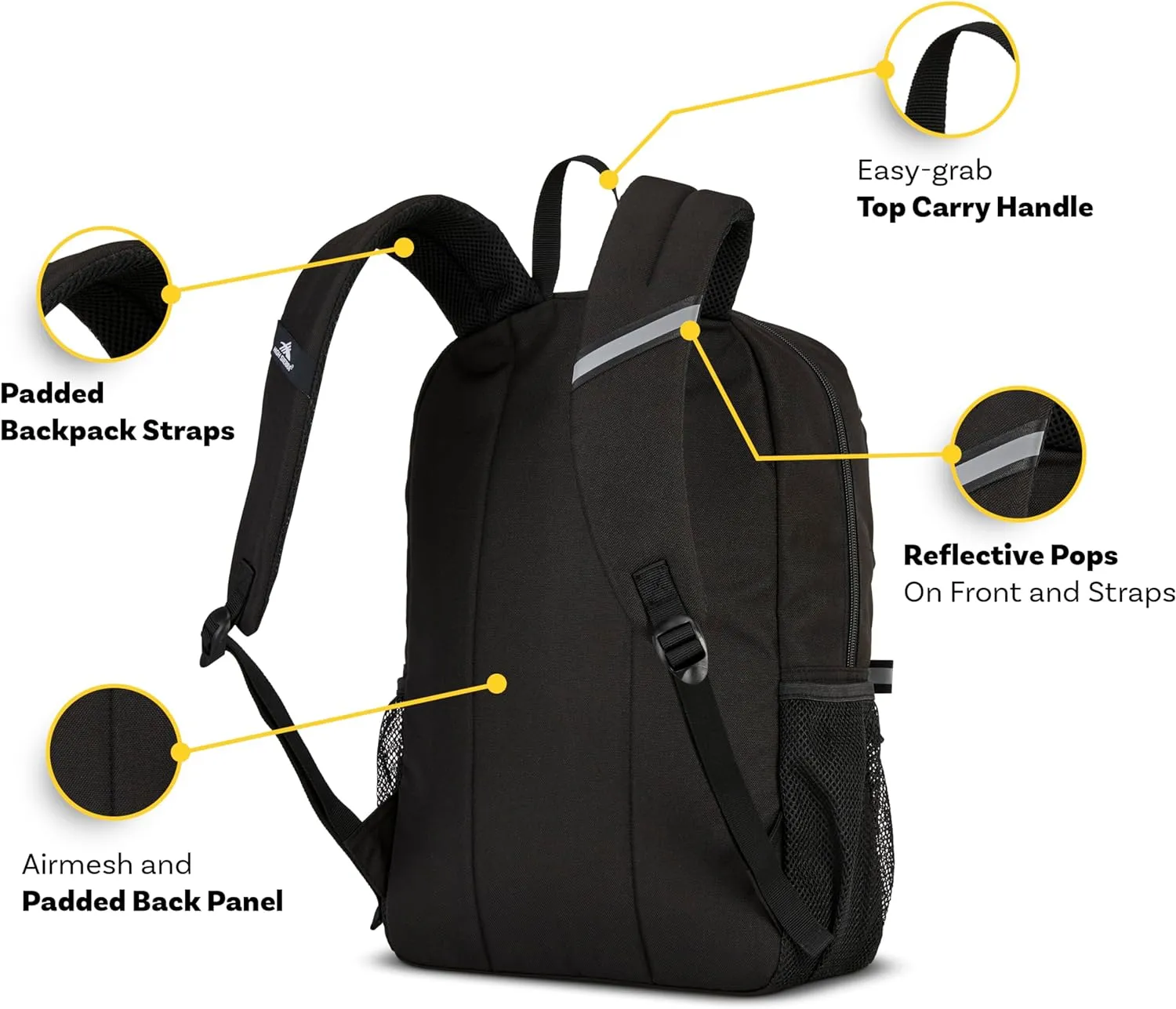 High Sierra Abbreviate Backpack, Laptop Bookbag for Travel, True Navy, One Size