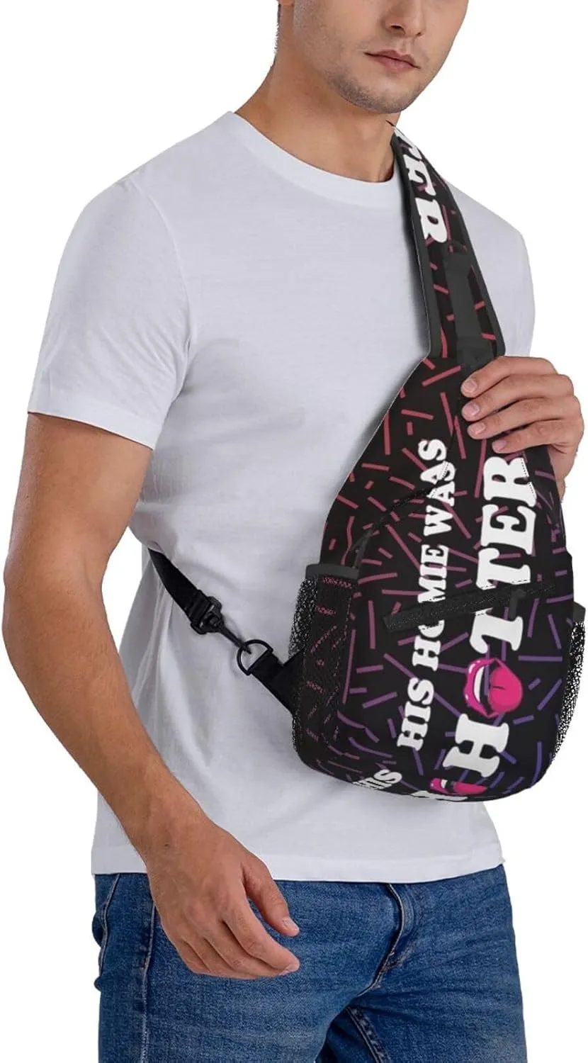 His Homie Was Hotter Crossbody Backpack For Men Women Sling Shoulder Dachshunds Dog Chest Bag Lightweight One Strap Multipurpose Travel Hiking Daypack