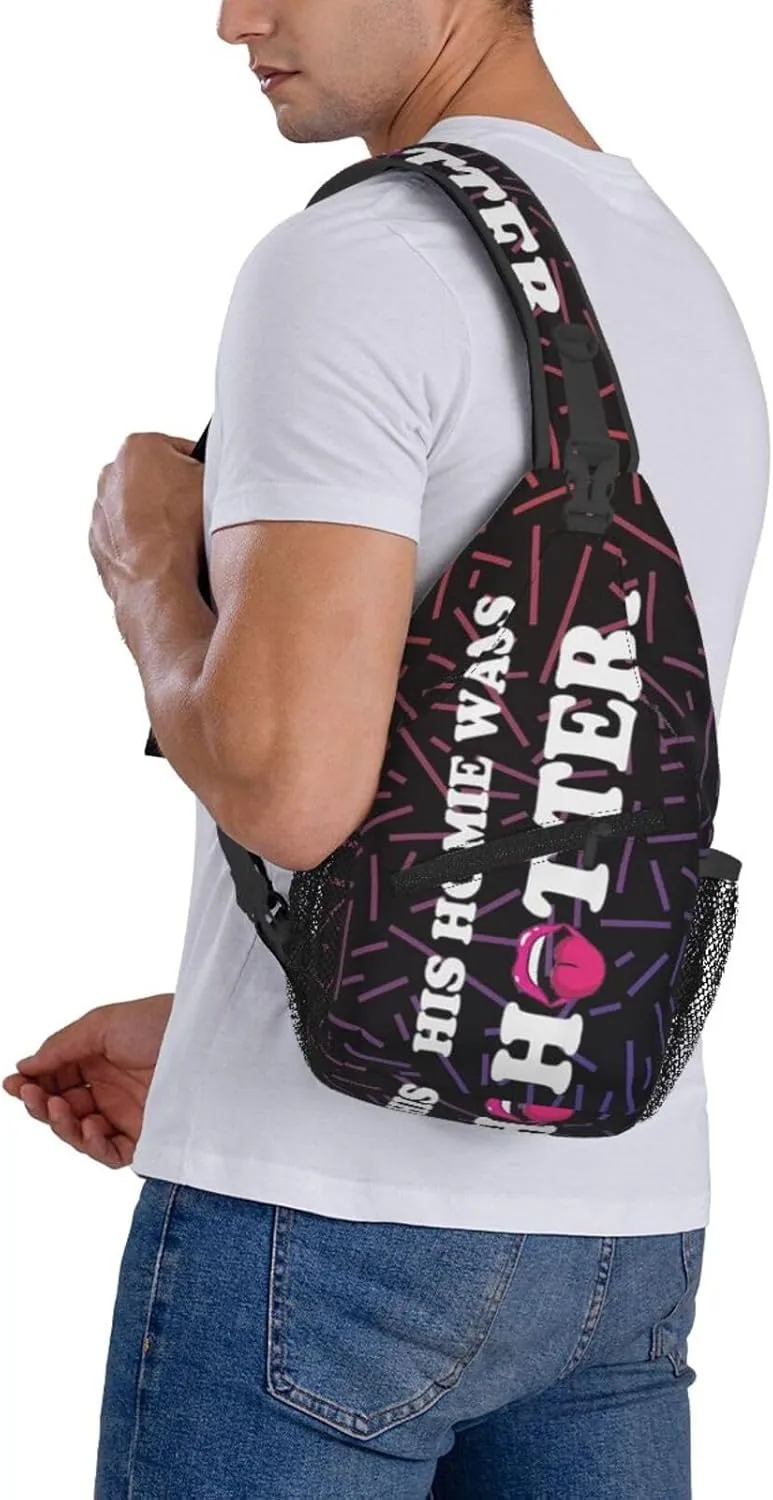 His Homie Was Hotter Crossbody Backpack For Men Women Sling Shoulder Dachshunds Dog Chest Bag Lightweight One Strap Multipurpose Travel Hiking Daypack