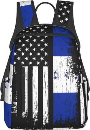 Honduran American Flag Pride Honduras Casual Backpacks Large Capacity Laptop Backpack Sports Fitness Rucksack Travel Carry-On Daypack Work Bag for Outdoor Camping