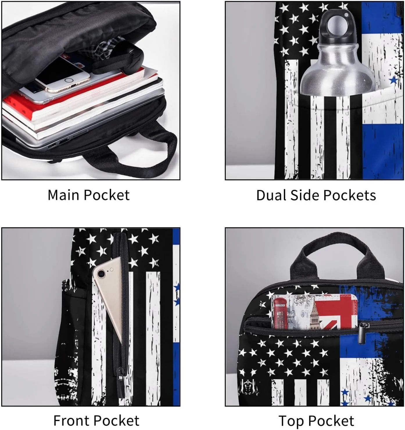 Honduran American Flag Pride Honduras Casual Backpacks Large Capacity Laptop Backpack Sports Fitness Rucksack Travel Carry-On Daypack Work Bag for Outdoor Camping