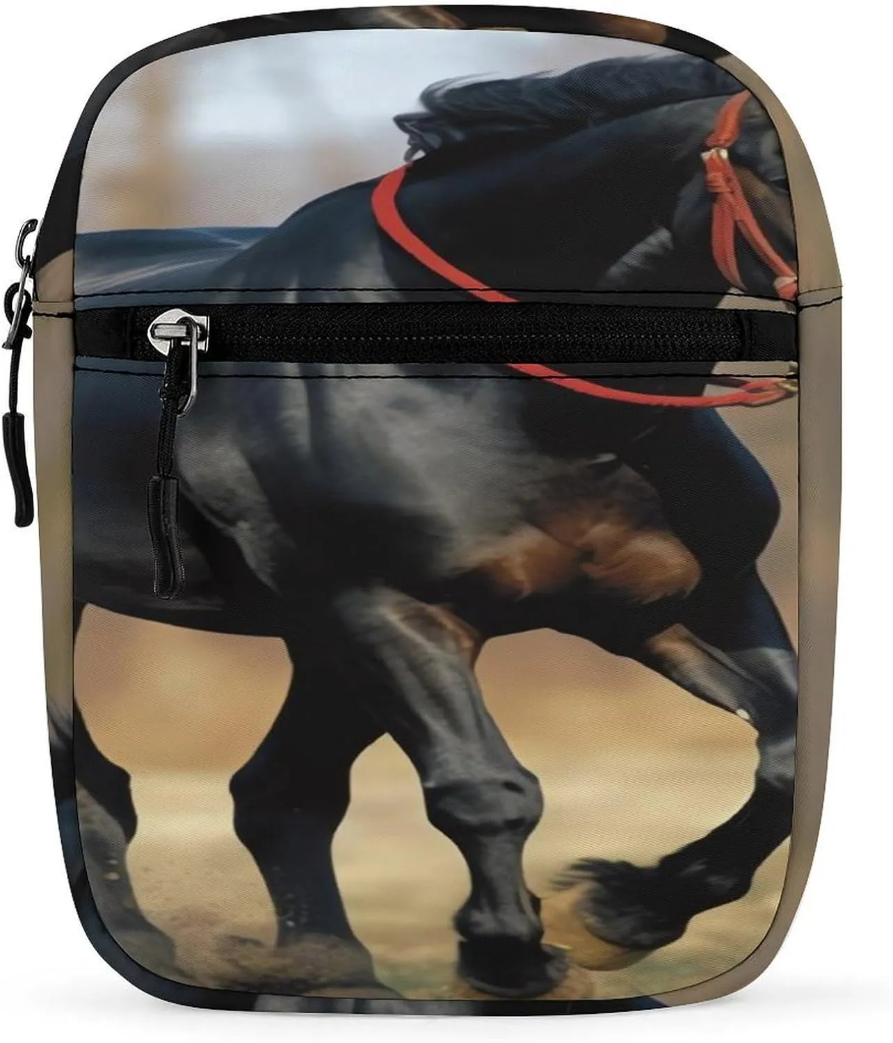 Horse on Lawn Small Satchel Mini Crossbody Sling Bag Shoulder Bag for Men Women Workout Travelling