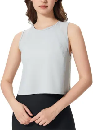 HSQSMWJ Women Sleeveless Vest Crop Short Sexy Back Open-air Speed Dry Breathable Sports Yoga Clothes