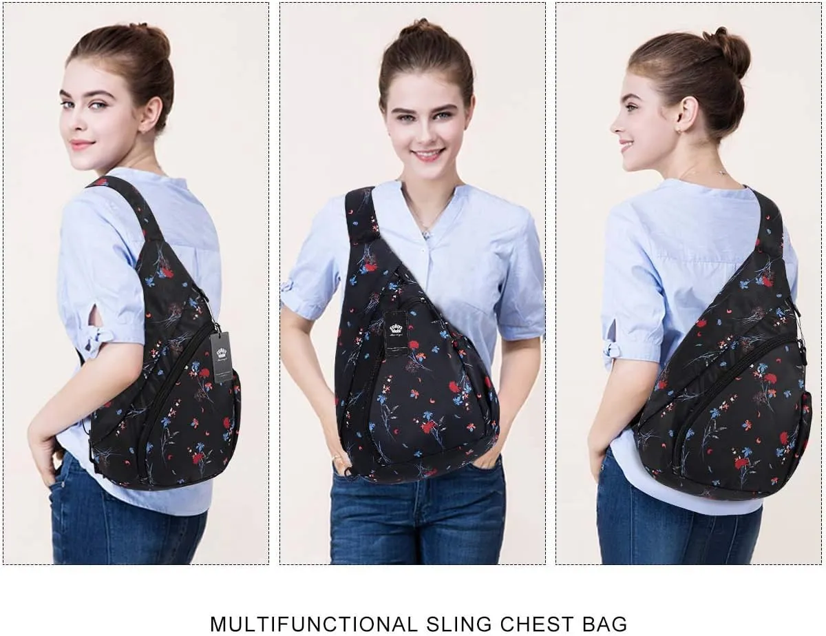 HUA ANGEL Crossbody Sling Bag for Men & Women Lightweight Waterproof Chest Shoulder Bag for Travel Hiking & Everyday Use