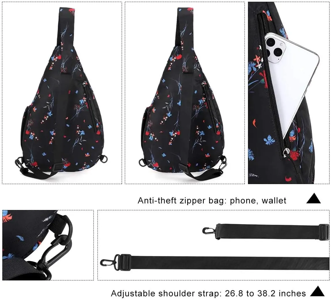 HUA ANGEL Crossbody Sling Bag for Men & Women Lightweight Waterproof Chest Shoulder Bag for Travel Hiking & Everyday Use