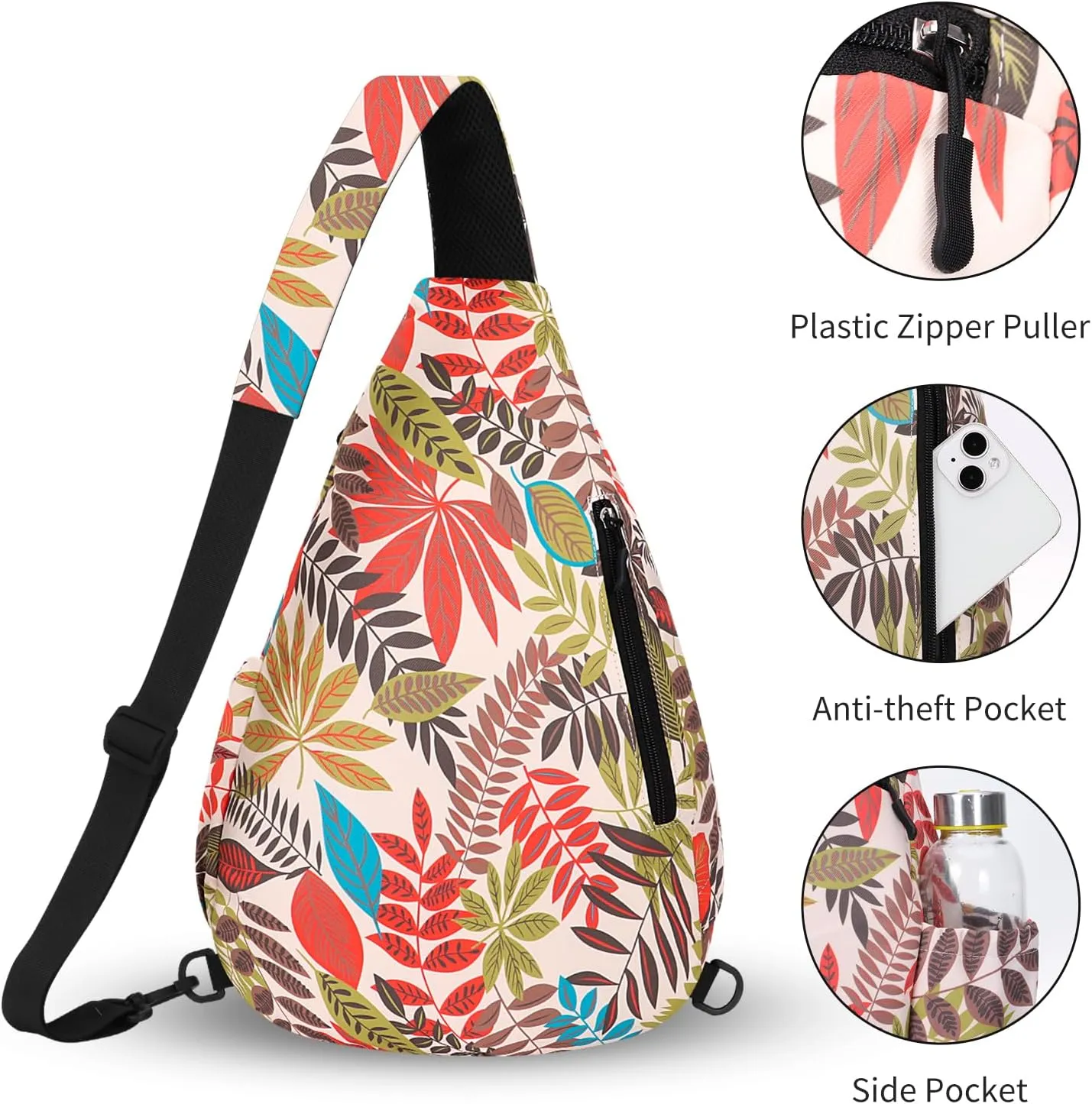 HUA ANGEL Crossbody Sling Bag for Men & Women Lightweight Waterproof Chest Shoulder Bag for Travel Hiking & Everyday Use