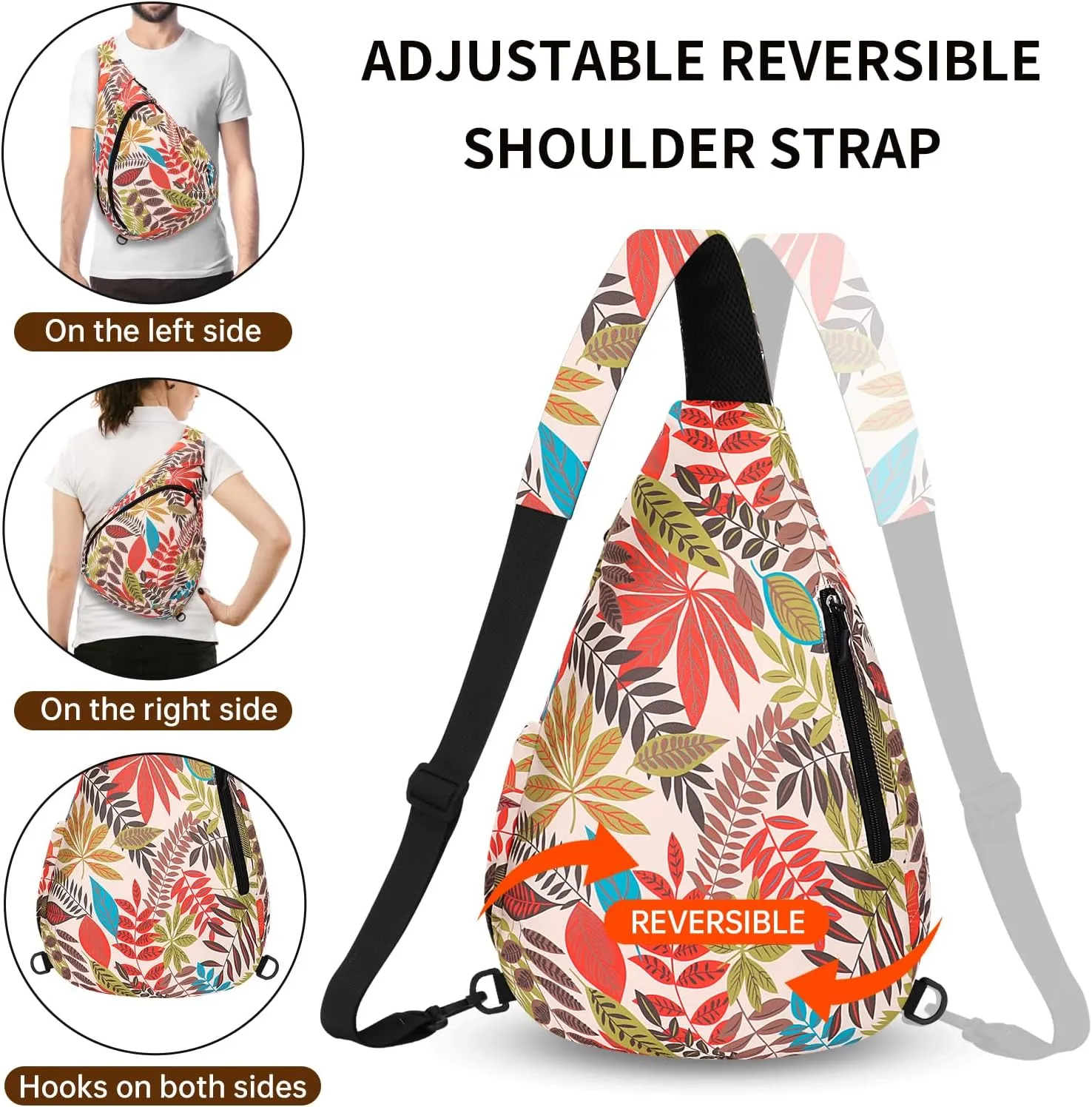 HUA ANGEL Crossbody Sling Bag for Men & Women Lightweight Waterproof Chest Shoulder Bag for Travel Hiking & Everyday Use