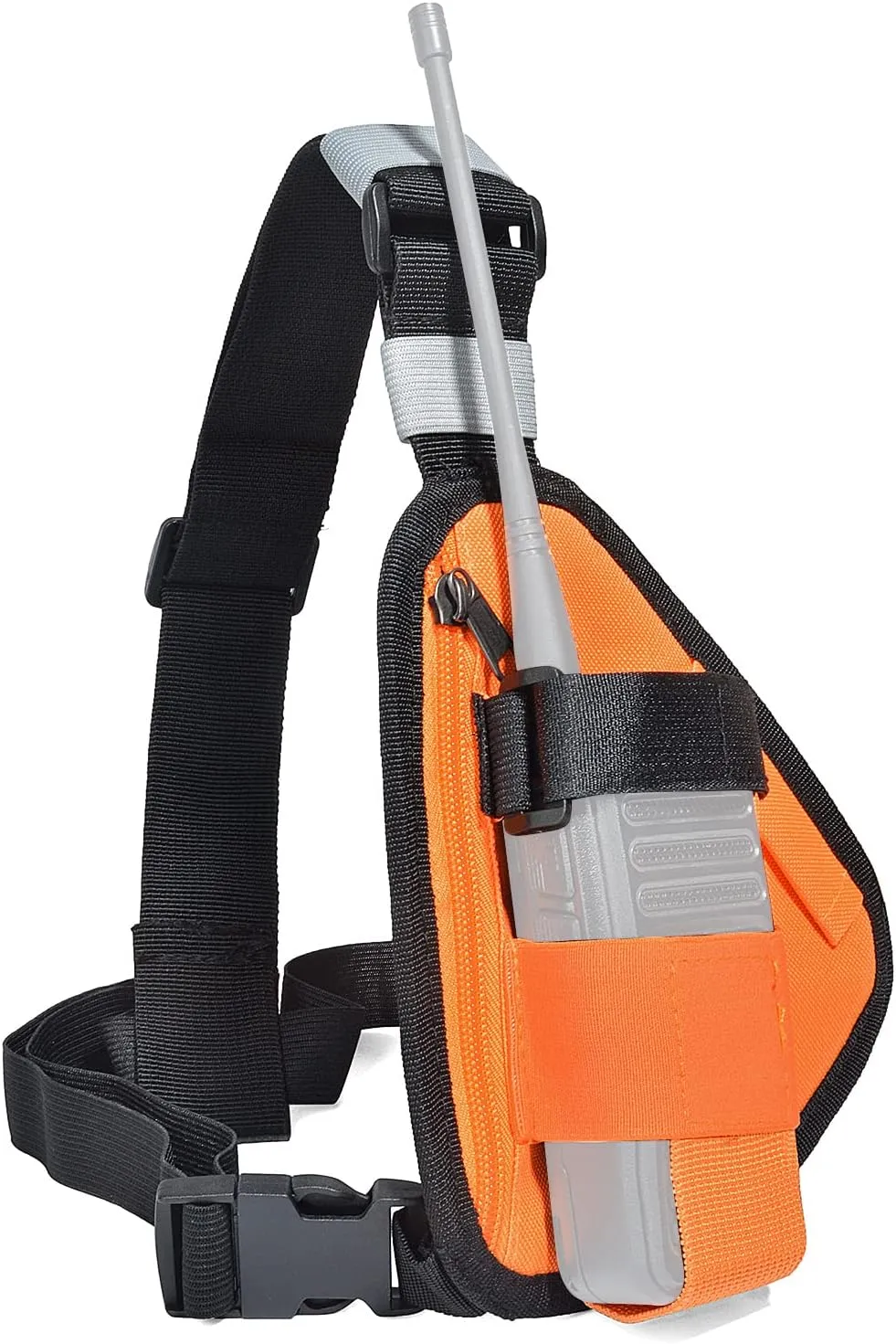 HYS Nylon Chest Harness Pack, Adjustable Shoulder Strap with an Adjustable Single Radio Pouch