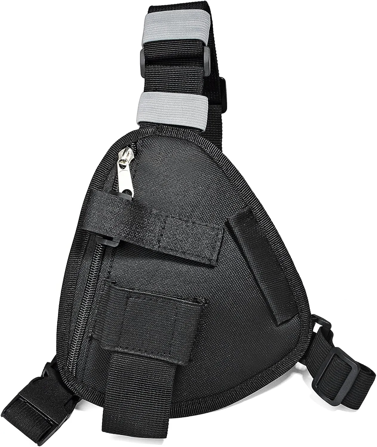 HYS Nylon Chest Harness Pack, Adjustable Shoulder Strap with an Adjustable Single Radio Pouch