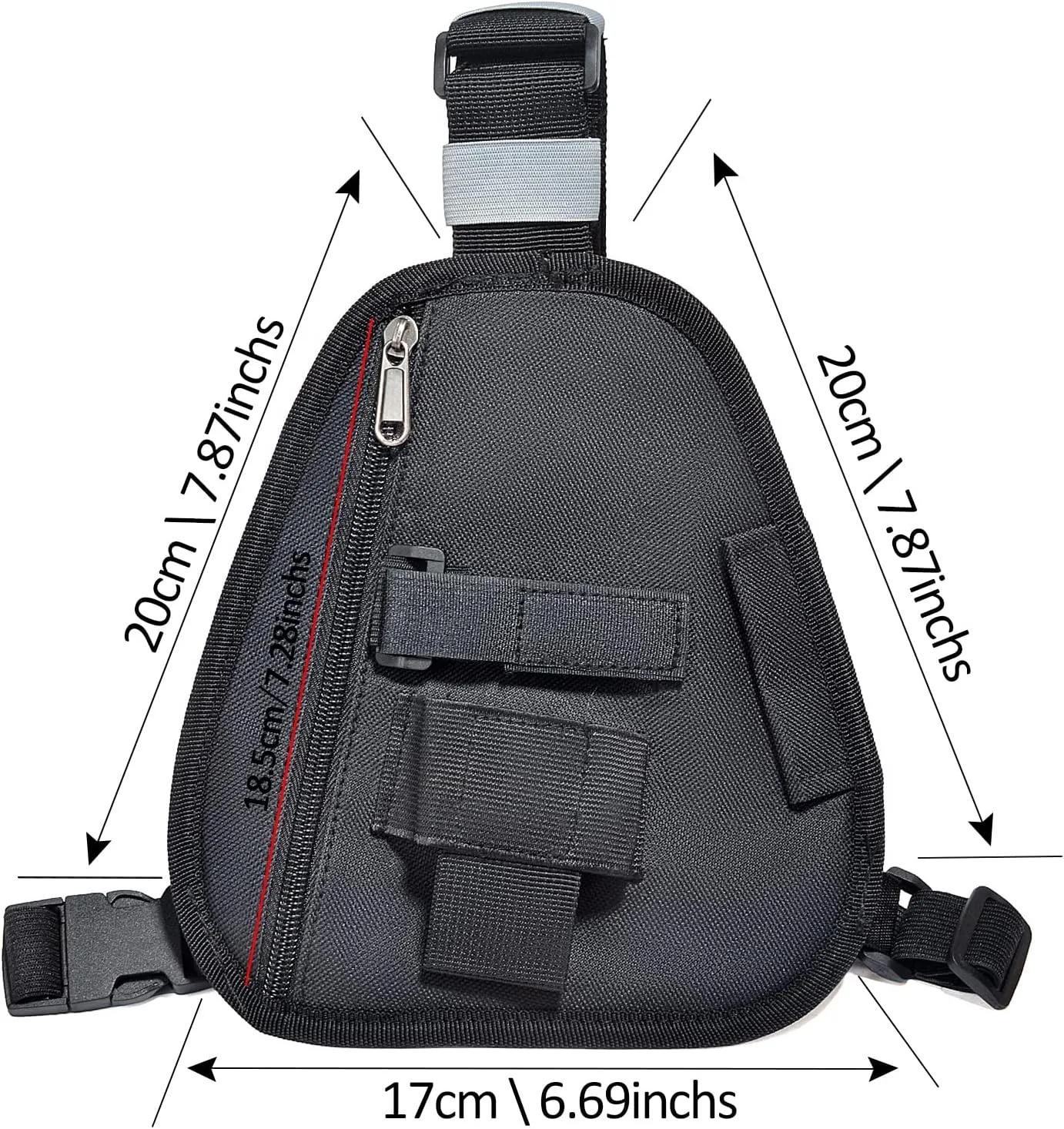 HYS Nylon Chest Harness Pack, Adjustable Shoulder Strap with an Adjustable Single Radio Pouch