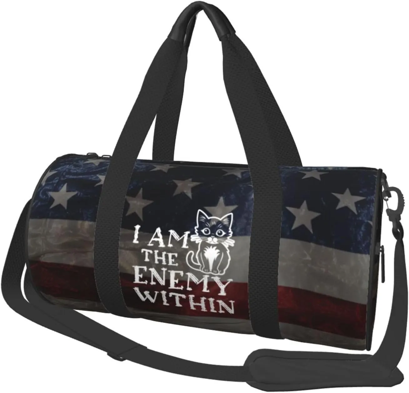 I Am The Enemy Within Duffel Bag Gym Bag Travel Sports Tote Large Foldable Beach Swim Yoga5