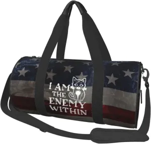 I Am The Enemy Within Duffel Bag Gym Bag Travel Sports Tote Large Foldable Beach Swim Yoga5
