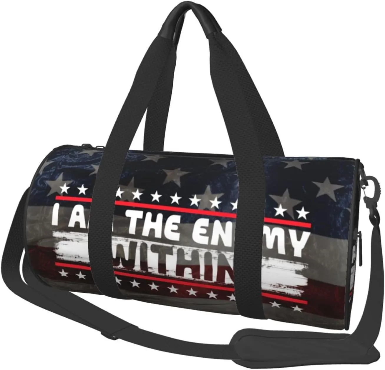 I Am The Enemy Within Duffel Bag Gym Bag Travel Sports Tote Large Foldable Beach Swim Yoga7