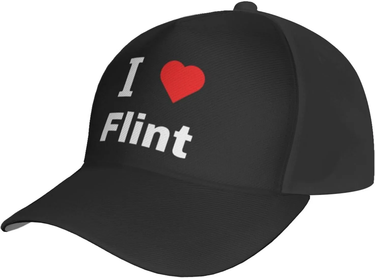 I Love Flint Baseball Cap for Men Women Trucker Hats Low Profile Dad Hats Adjustable Breathable Caps Fashion Bowed Brim Baseball Caps