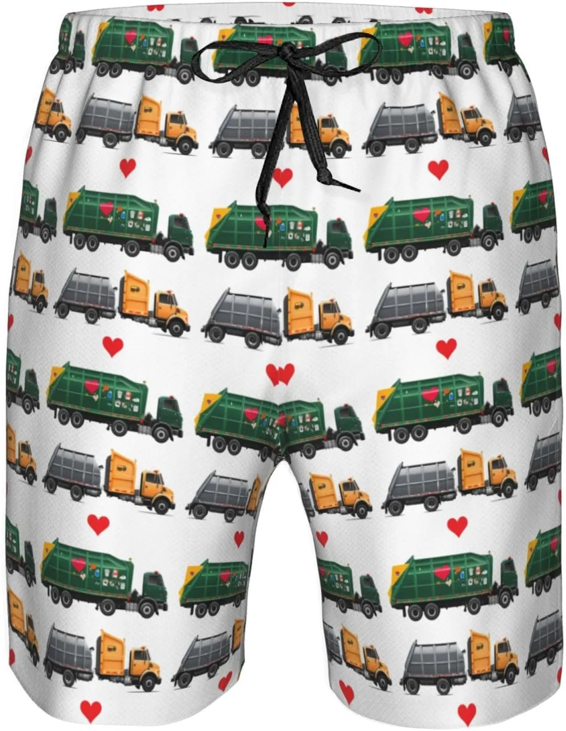 I Love Garbage Trucks Men Casual Beach Pants Outdoor Daily Fitness Summer Clothes Light Breathable Fashion Trousers