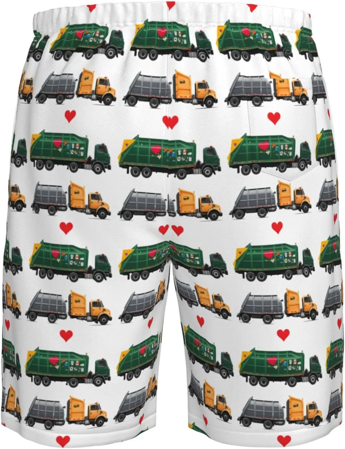 I Love Garbage Trucks Men Casual Beach Pants Outdoor Daily Fitness Summer Clothes Light Breathable Fashion Trousers